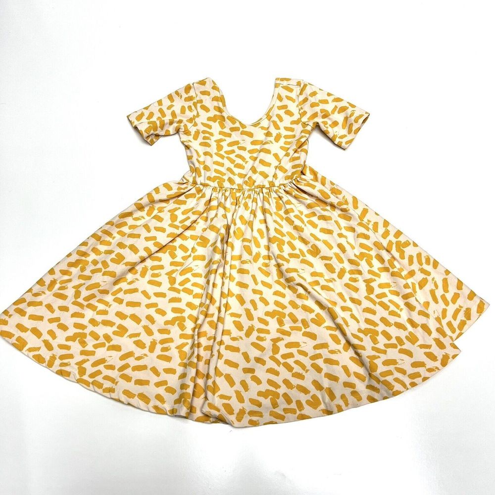 Alice & Ames Girls Short Sleeve Ballet Dress Twirl Size 6 Youth Mustard Sun Ray